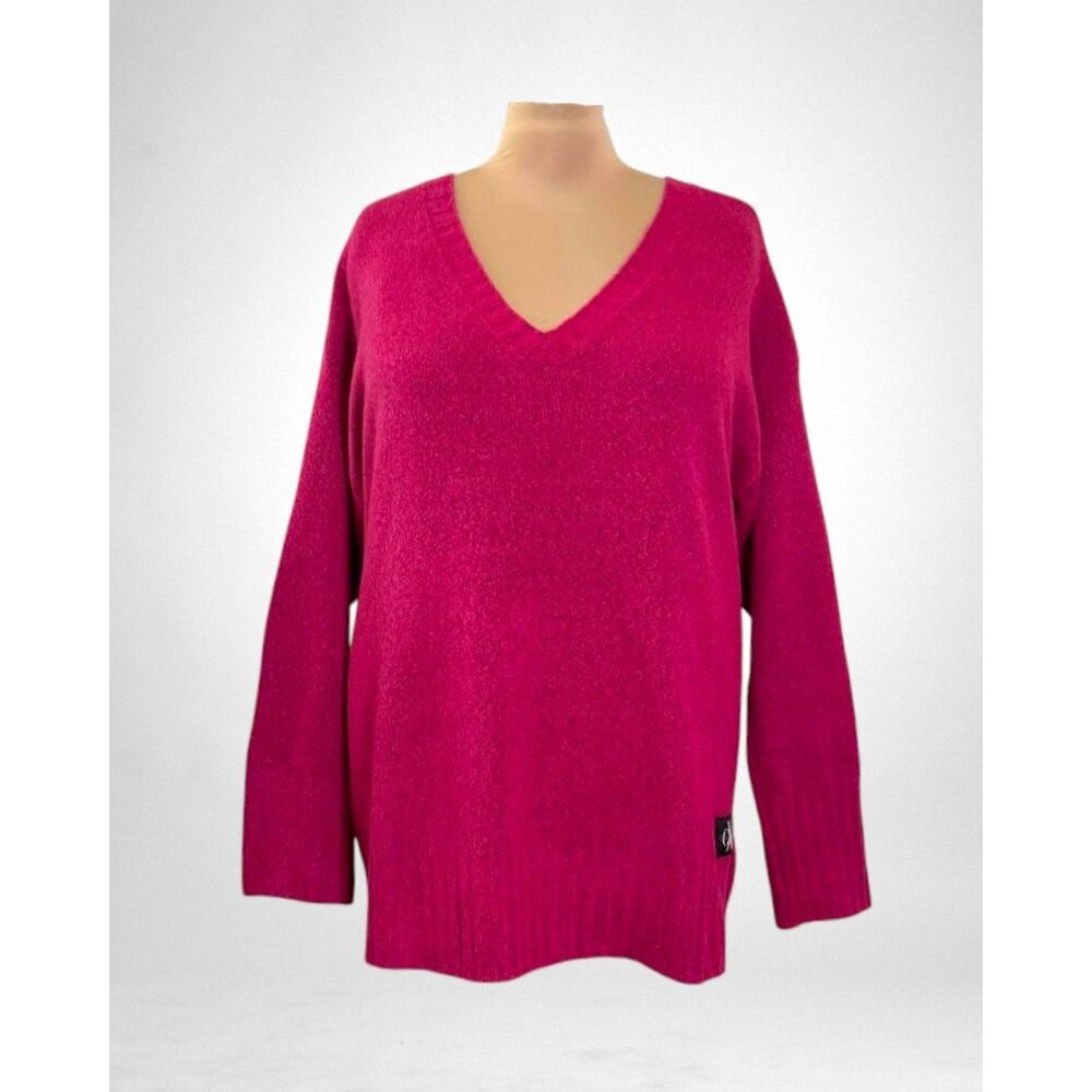 Calvin Klein Fuchsia Pink V-neck Tunic Sweater, NWT! Size 2X